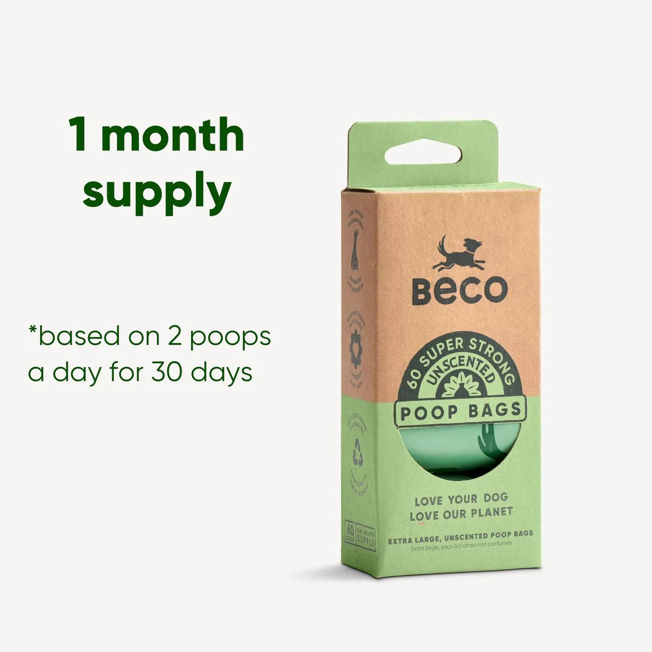 Beco Poop Bags – Leak-Proof, 100% Recycled Plastic (Unscented)