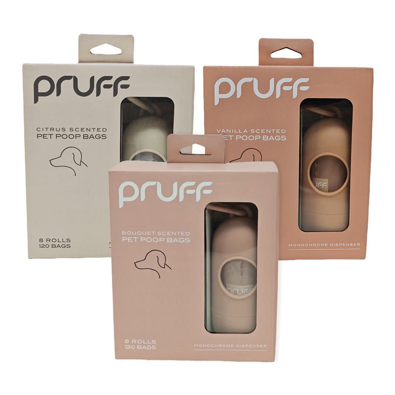 Pruff Pets Scented Pet Waste Bags + Holder (3 Scents) - CreatureLand