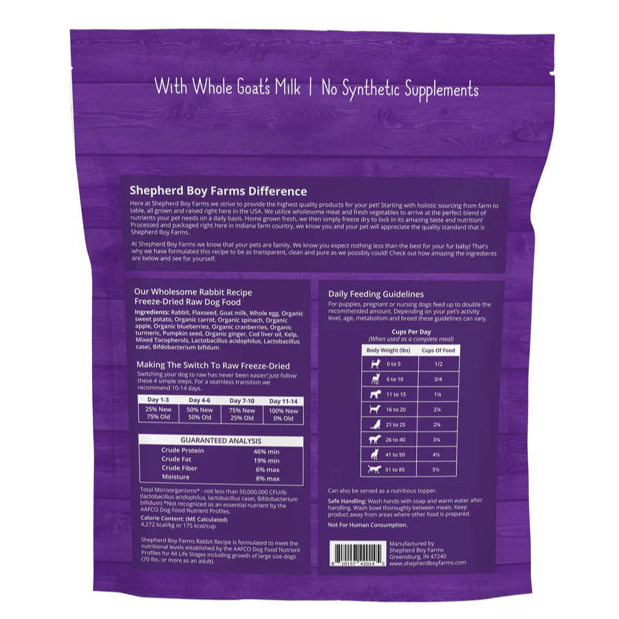 Rabbit Recipe Freeze Dried Raw Dog Food (14oz)
