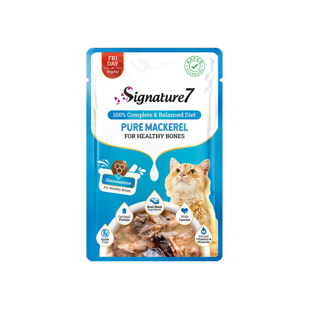 Signature7 Mackerel in Gravy for Healthy Bones Grain - Free Cat Wet Food Pouch (50g) - CreatureLand