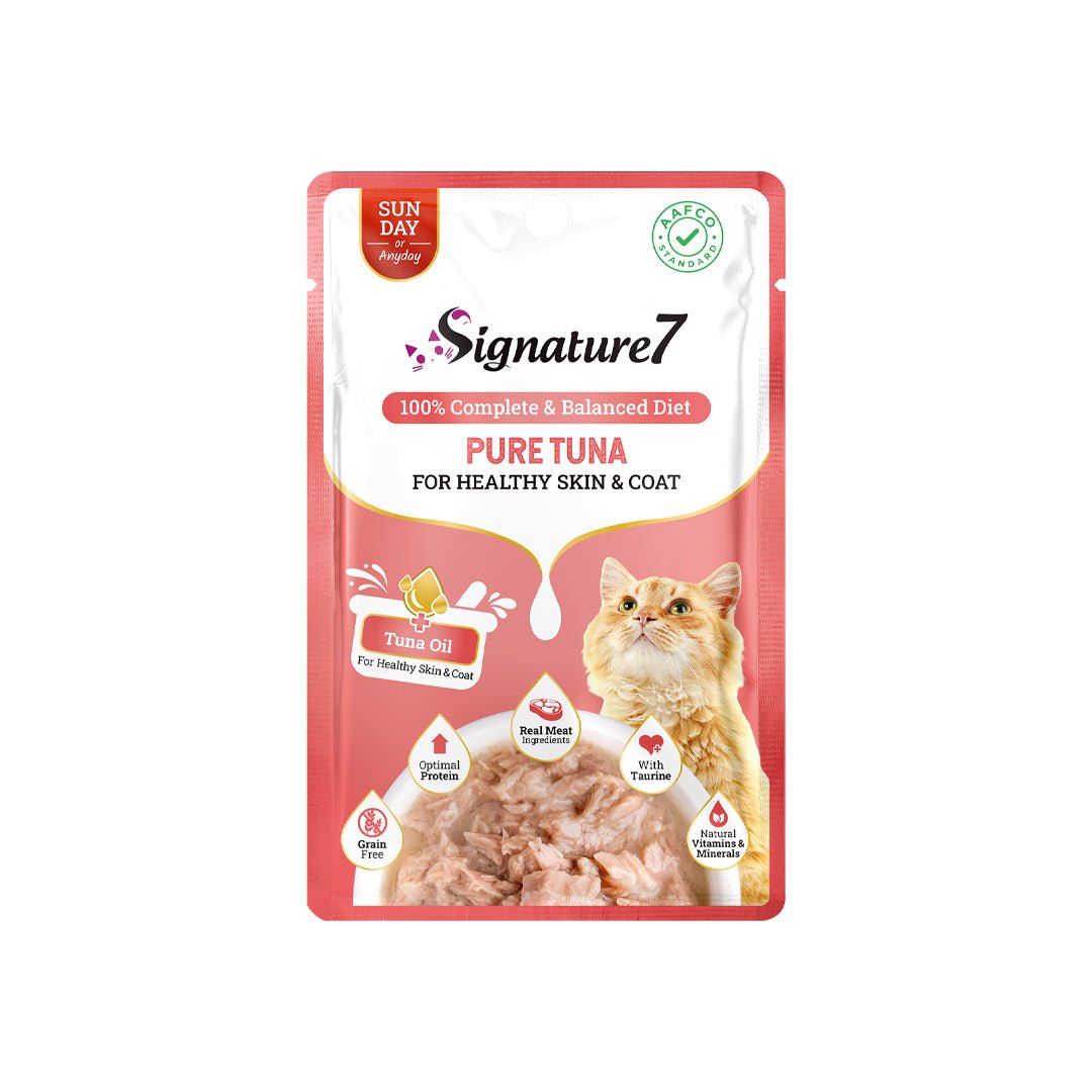 Signature7 Tuna in Gravy for Healthy Skin & Coat Grain - Free Cat Wet Food Pouch (50g) - CreatureLand