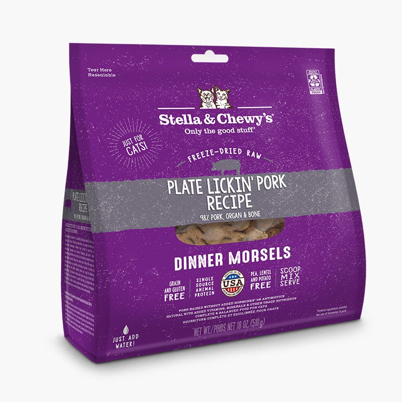 Stella & Chewy's Freeze Dried Dinner Morsels - Plate Lickin' Pork (2 Sizes) - CreatureLand