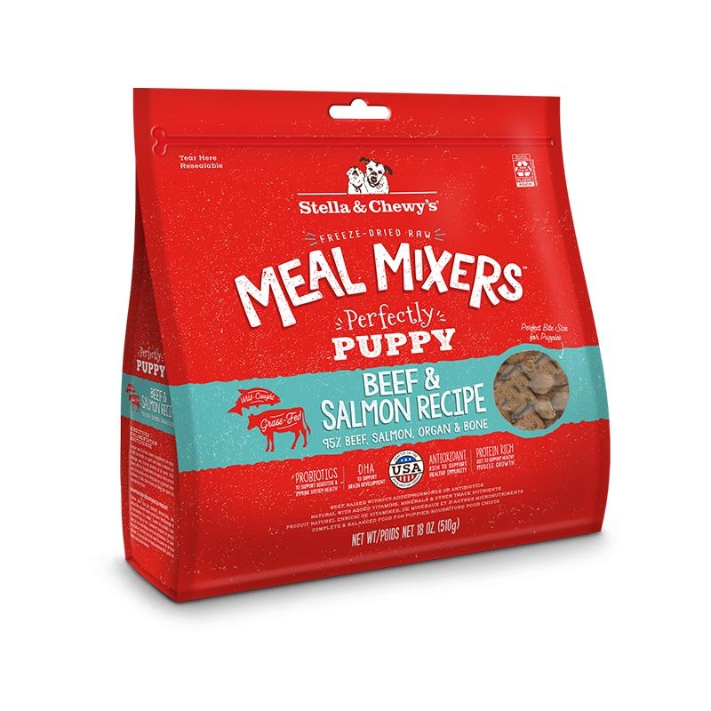 Stella & Chewy's Freeze - Dried Meal Mixers | Perfectly Puppy Beef & Salmon (18oz) - CreatureLand