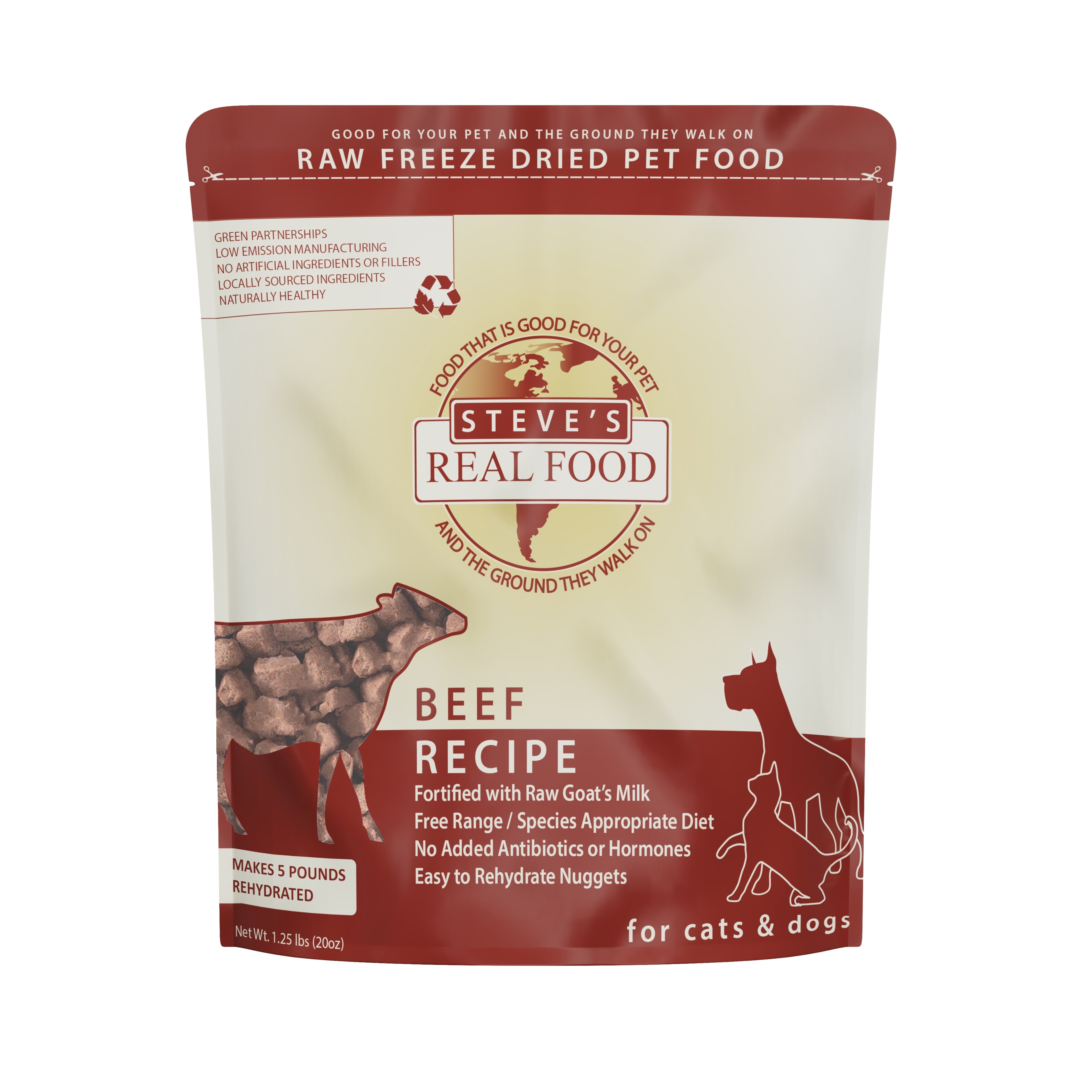 Steve's Real Food Freeze Dried Raw Nuggets | Beef (20oz) - CreatureLand