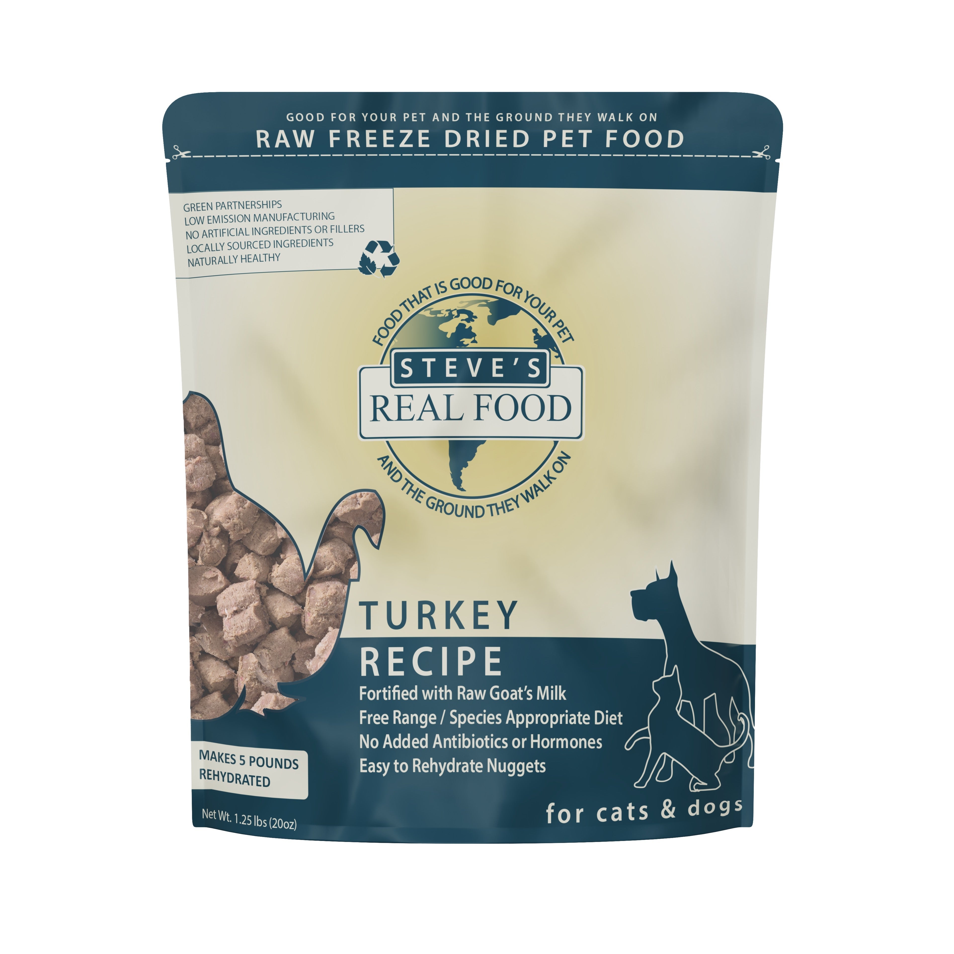 Steve's Real Food Freeze Dried Raw Nuggets | Turkey (20oz) - CreatureLand