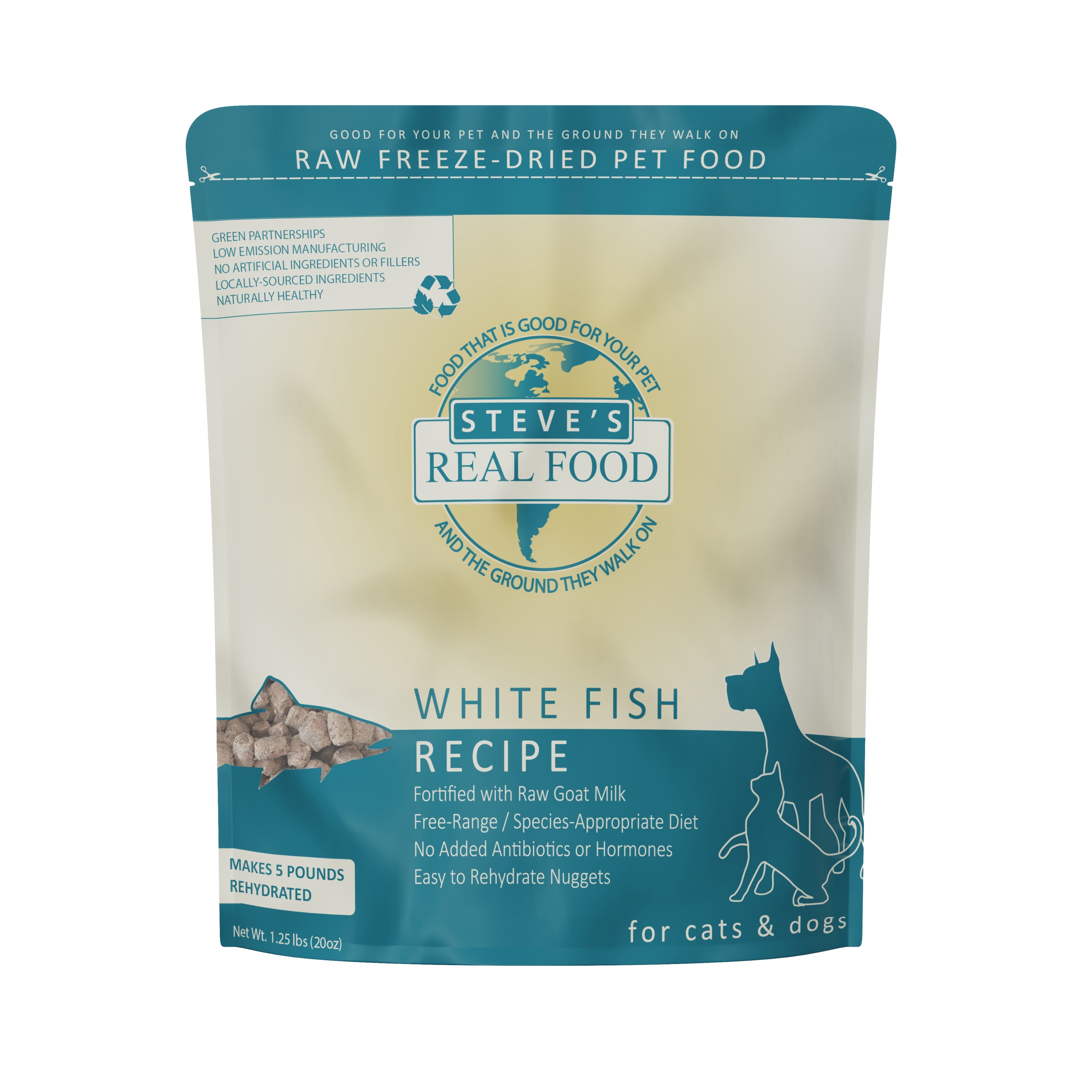 Steve's Real Food Freeze Dried Raw Nuggets | Whitefish (20oz) - CreatureLand