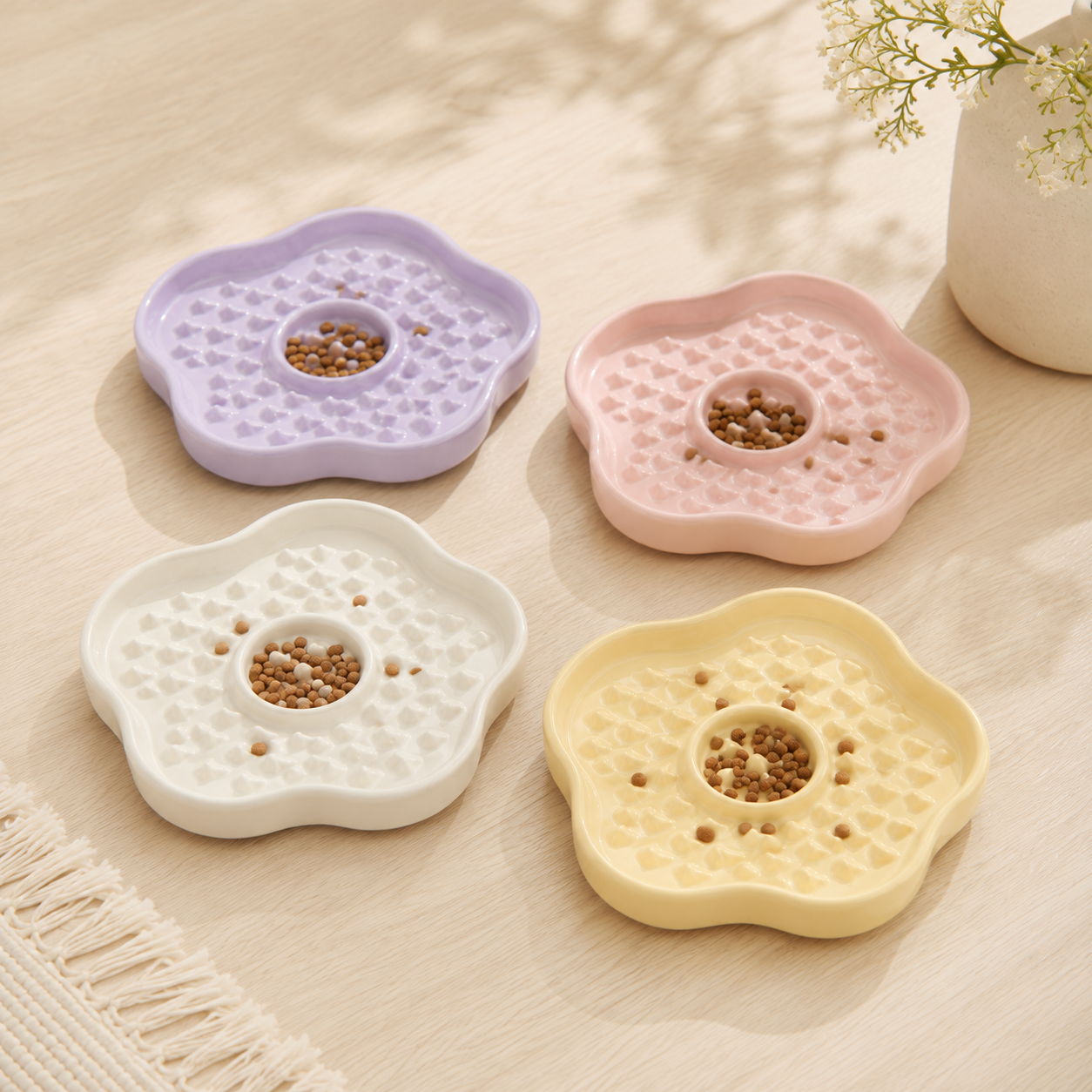 Little Bloom Slow Feeder Set [ Bowl + Stand ]