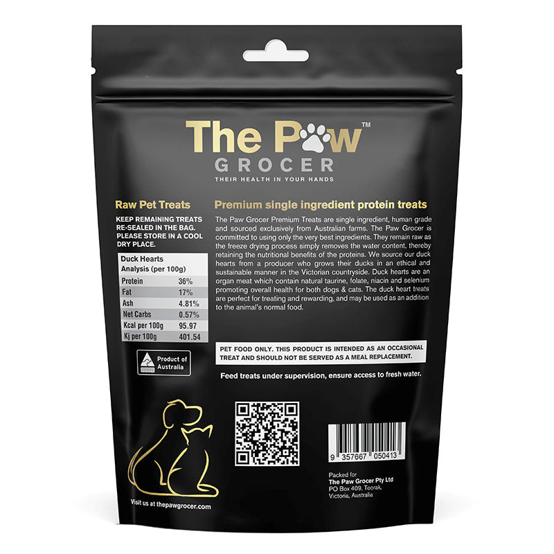 The Paw Grocer Black Label | Duck Hearts Cat & Dog Treats (72g) - CreatureLand