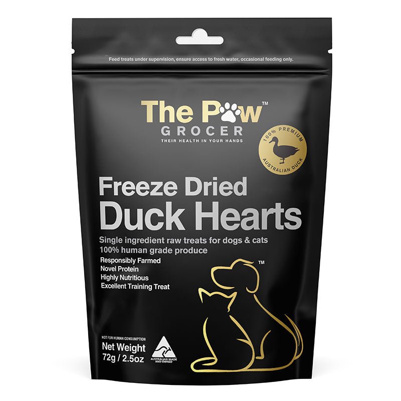 The Paw Grocer Black Label | Duck Hearts Cat & Dog Treats (72g) - CreatureLand