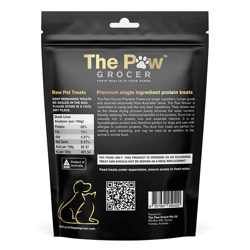 The Paw Grocer Black Label | Duck Liver Cat & Dog Treats (72g) - CreatureLand