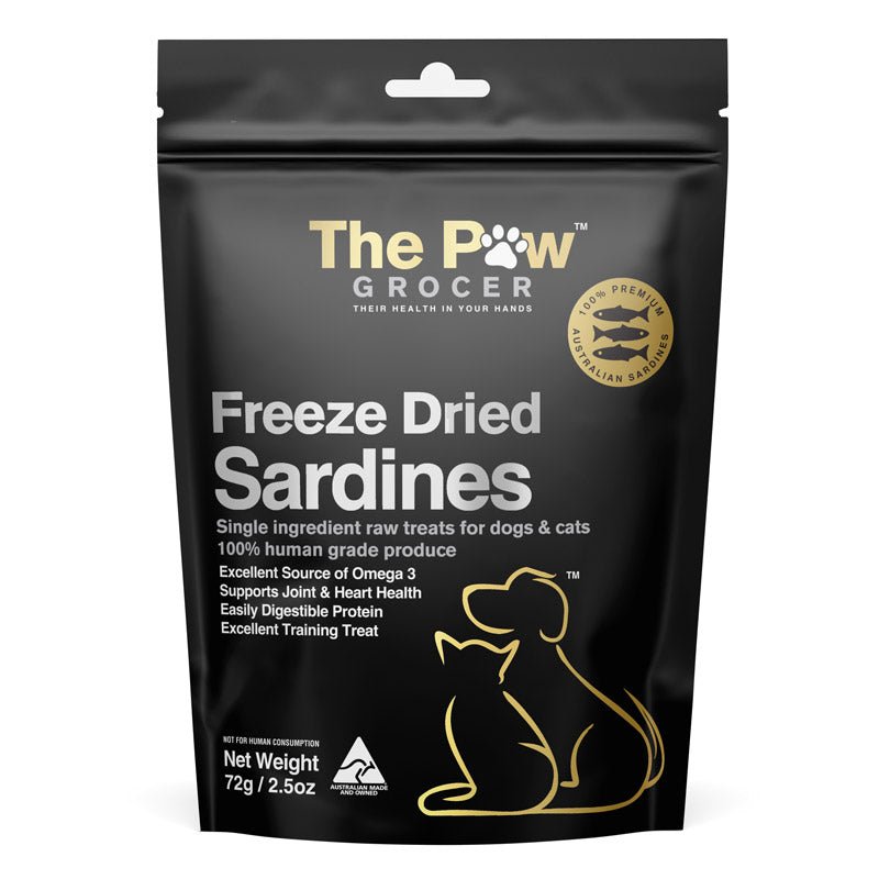 The Paw Grocer Black Label | Freeze Dried Sardines Cat & Dog Treats (72g) - CreatureLand