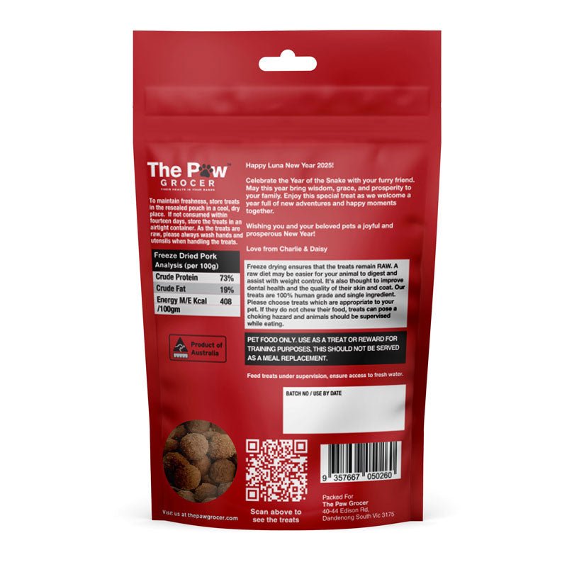 The Paw Grocer Lunar New Year Limited | Freeze Dried Pork Heart Cat & Dog Treats (50g) - CreatureLand