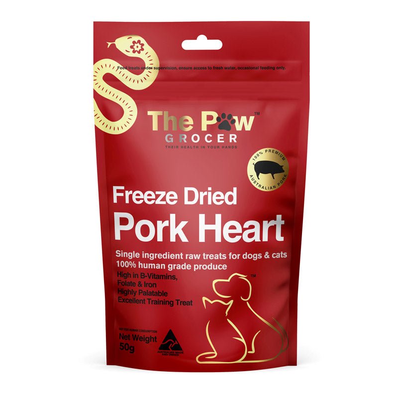 The Paw Grocer Lunar New Year Limited | Freeze Dried Pork Heart Cat & Dog Treats (50g) - CreatureLand