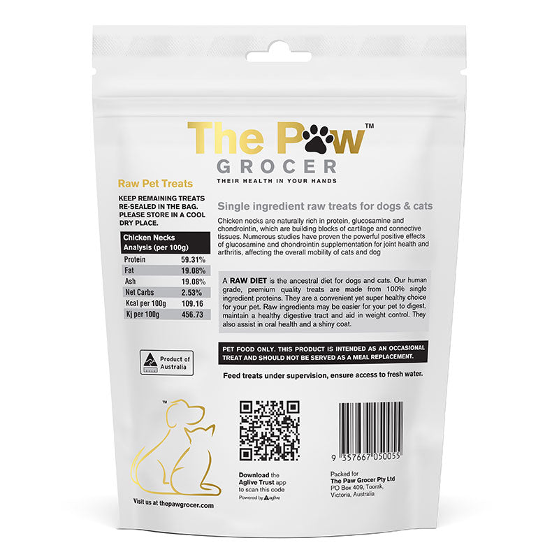 The Paw Grocer White Label | Chicken Necks Cat & Dog Treats (90g) - CreatureLand