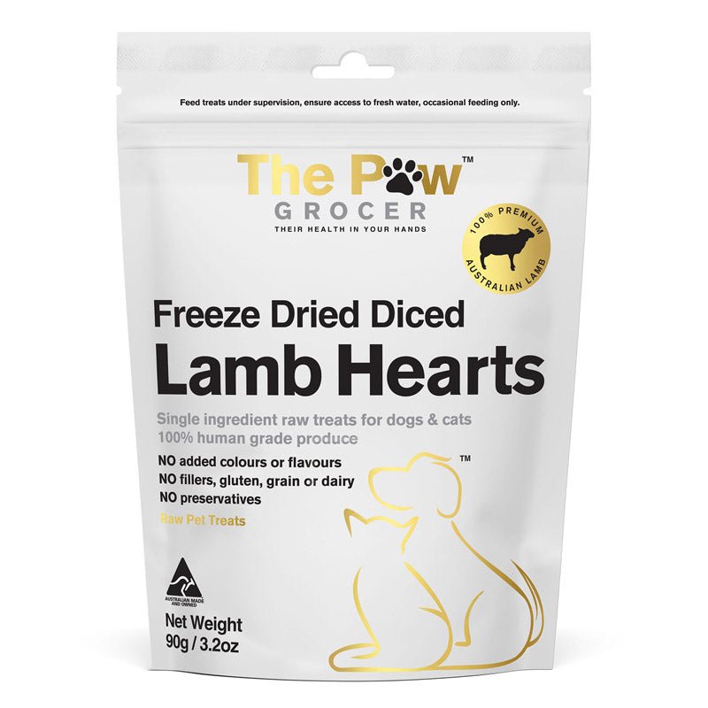 The Paw Grocer White Label | Diced Lamb Hearts Cat & Dog Treats (90g) - CreatureLand