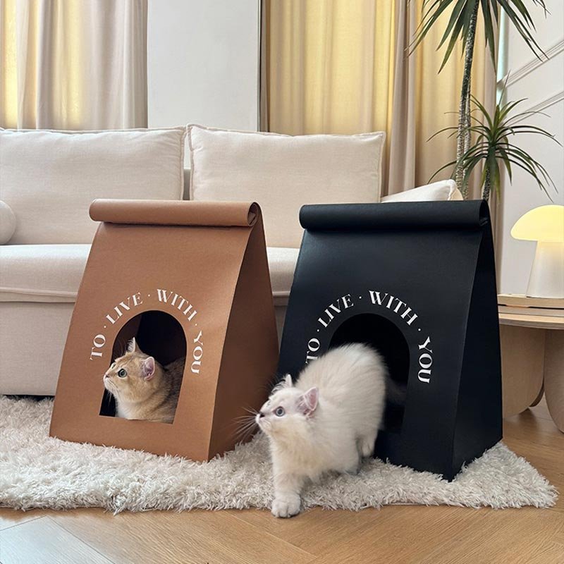 Toocat Kraft Paper Bag Cat Nest (2 Colours) - CreatureLand