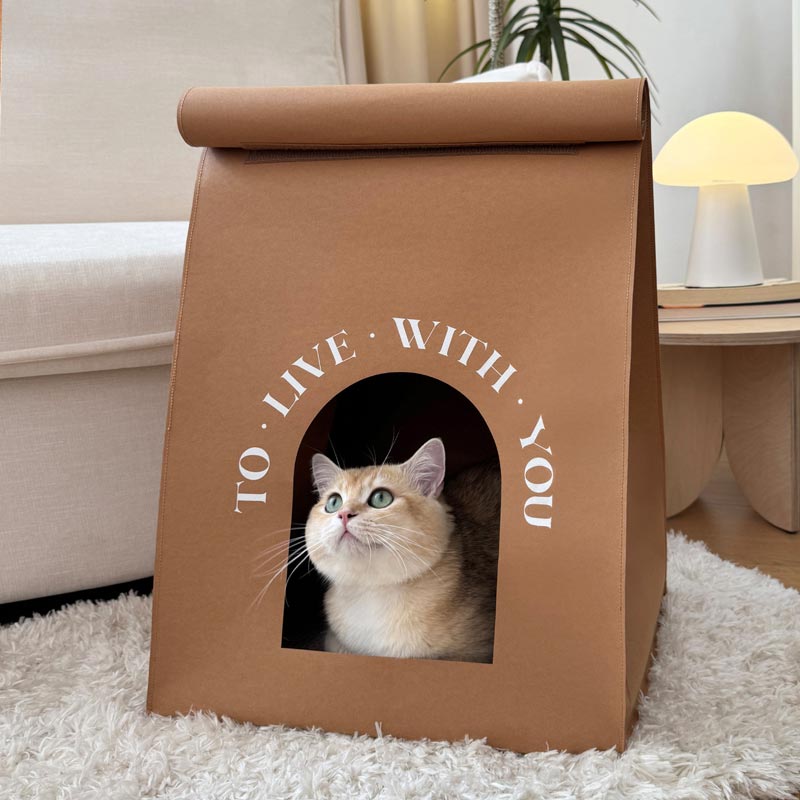 Toocat Kraft Paper Bag Cat Nest (2 Colours) - CreatureLand