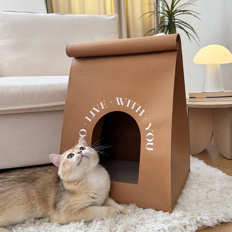 Toocat Kraft Paper Bag Cat Nest (2 Colours) - CreatureLand