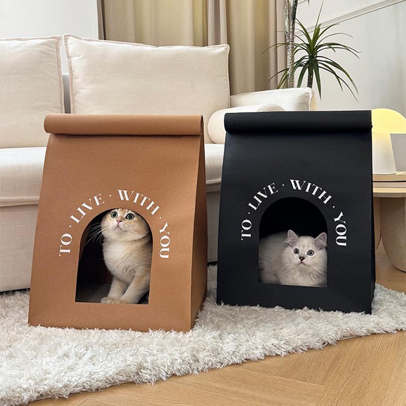 Toocat Kraft Paper Bag Cat Nest (2 Colours) - CreatureLand