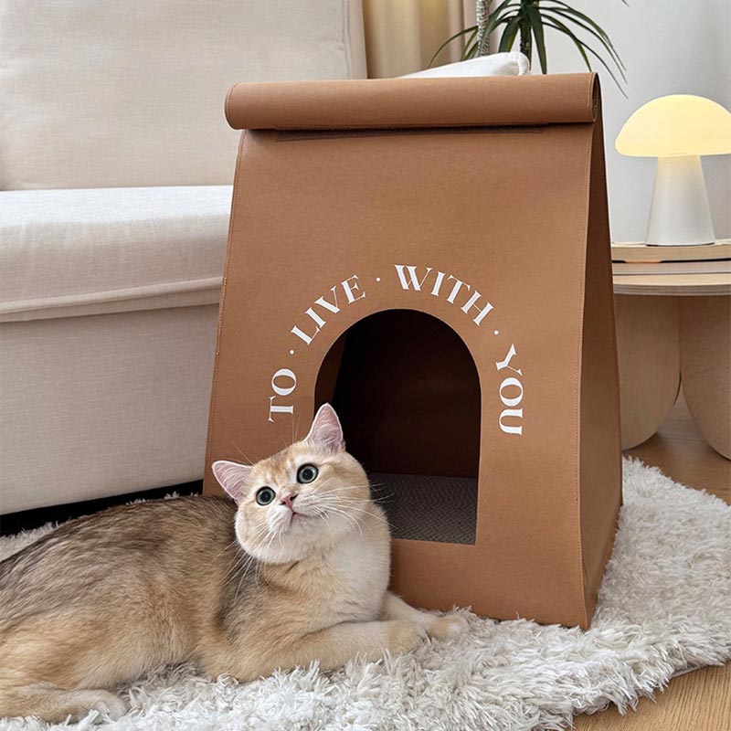 Toocat Kraft Paper Bag Cat Nest (2 Colours) - CreatureLand