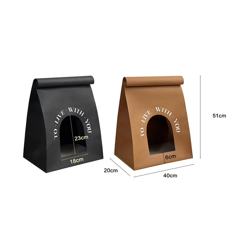 Toocat Kraft Paper Bag Cat Nest (2 Colours) - CreatureLand