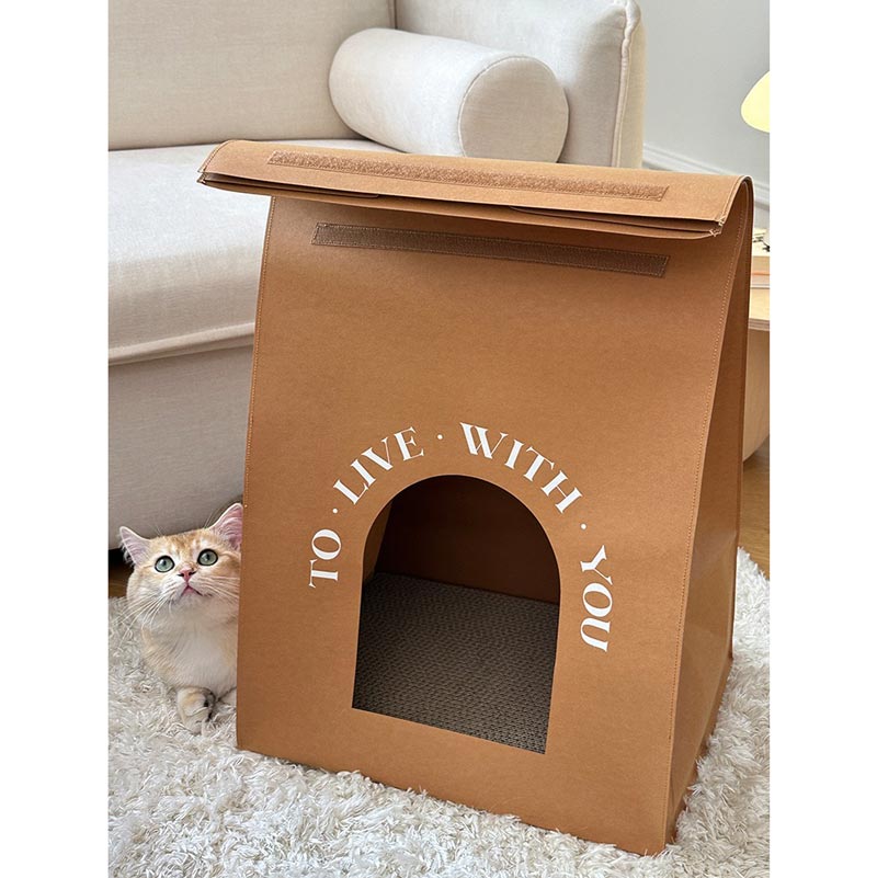 Toocat Kraft Paper Bag Cat Nest (2 Colours) - CreatureLand