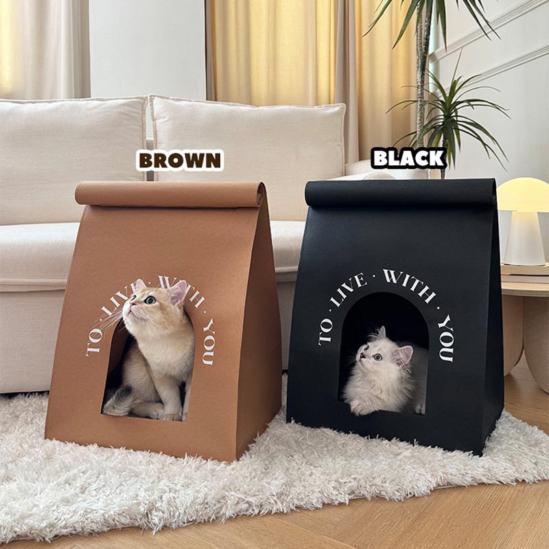 Toocat Kraft Paper Bag Cat Nest (2 Colours) - CreatureLand