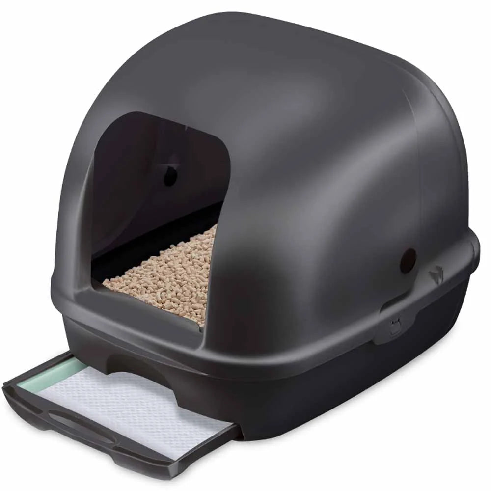 Unicharm Deo Toilet Full Cover Cat Litter Box | Dark Grey