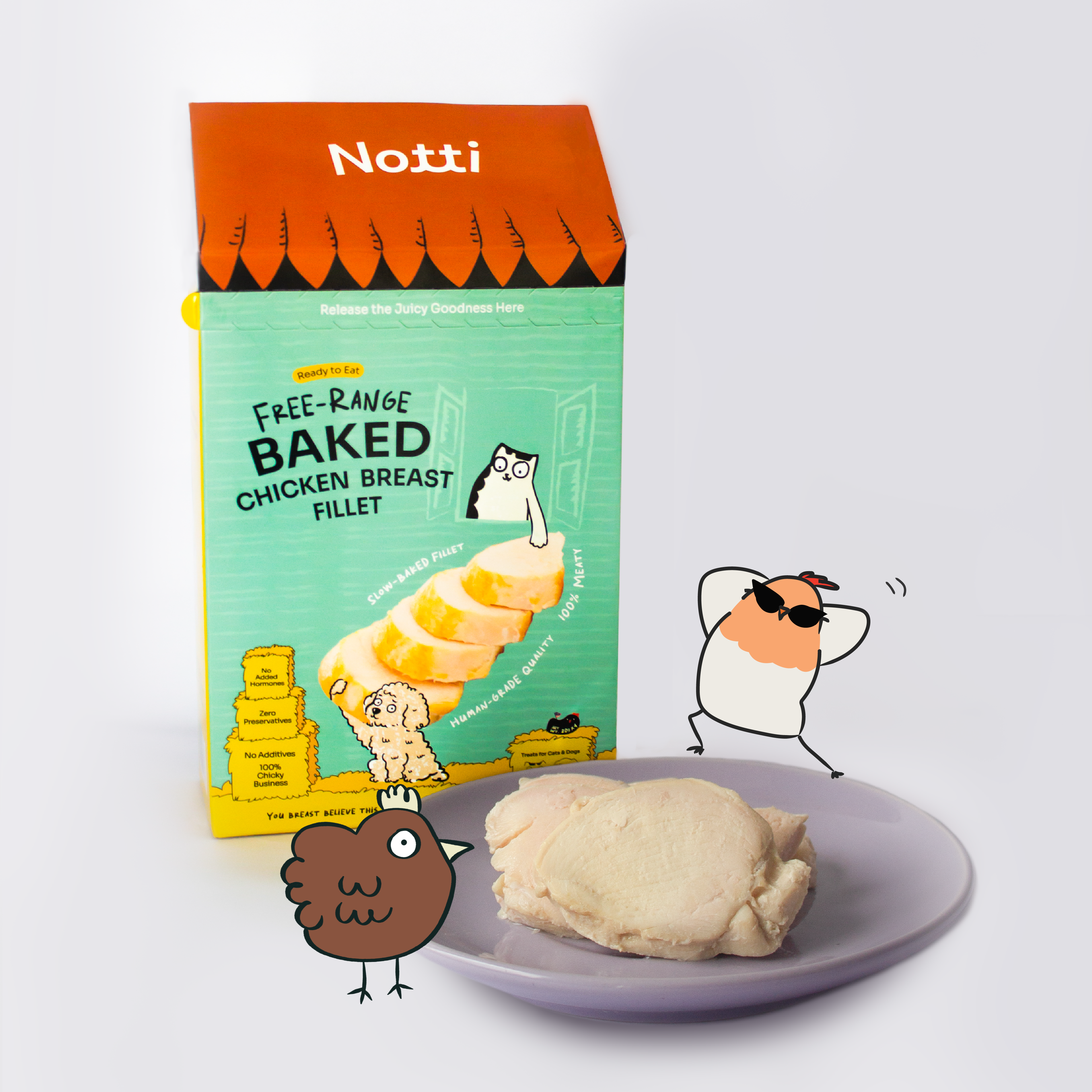 Notti Free-Range Baked Chicken Breast Fillet For Dog & Cat (50g)