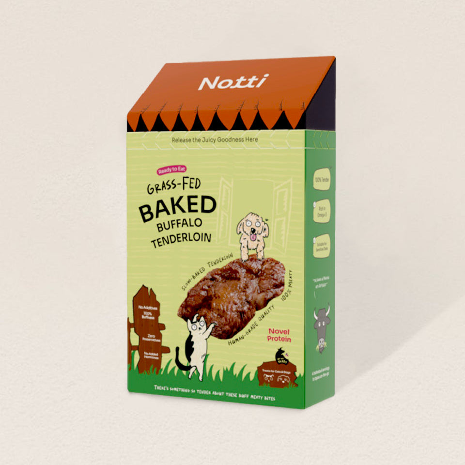 Notti Grass-Fed Baked Buffalo Tenderloin Treats For Dog & Cat (20g x 4)