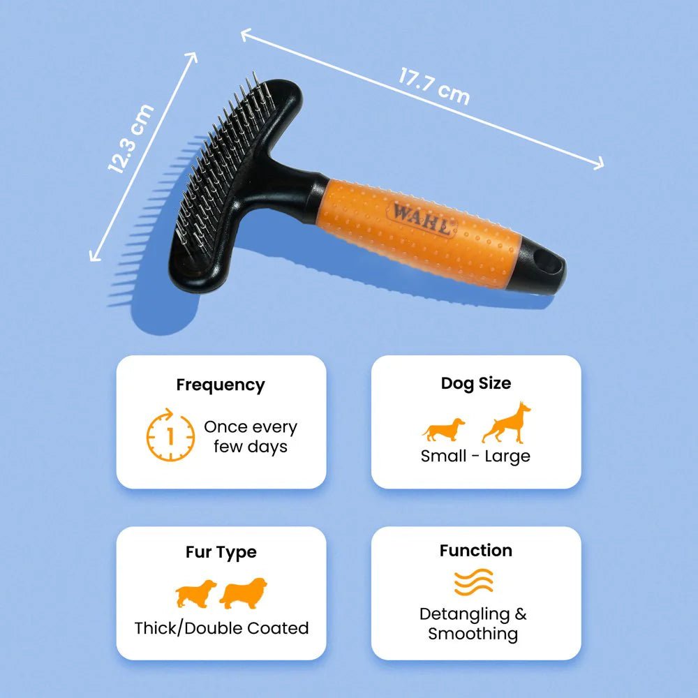 WAHL Double Row Rake/Shedding Blade Brush For Dogs - CreatureLand