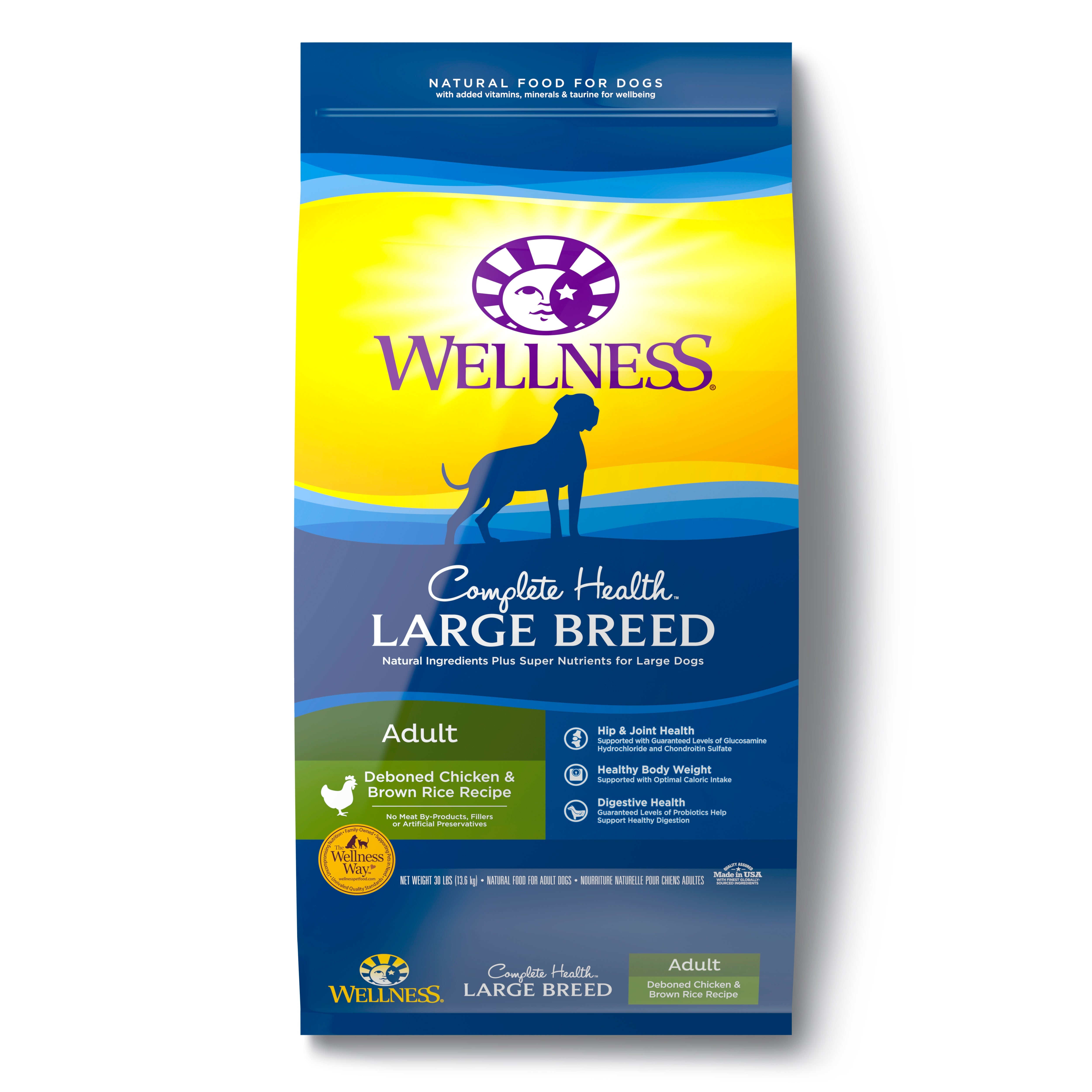 Wellness Complete Health Large Breed Chicken Adult Dry Dog Food (30lb) - CreatureLand