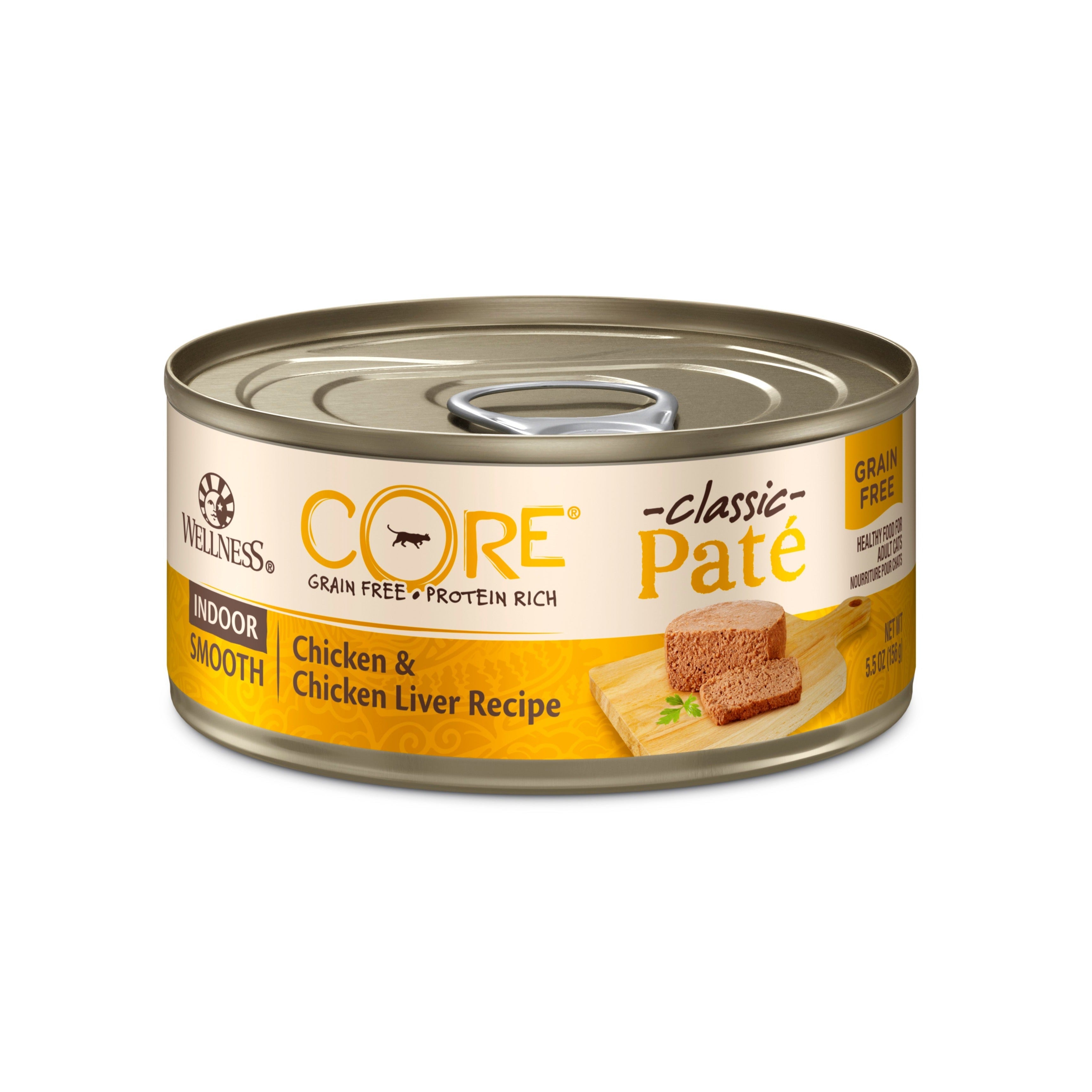 Wellness CORE® Classic Pâté Wet Cat Food | Indoor Chicken & Chicken Liver (5.5 oz) - CreatureLand