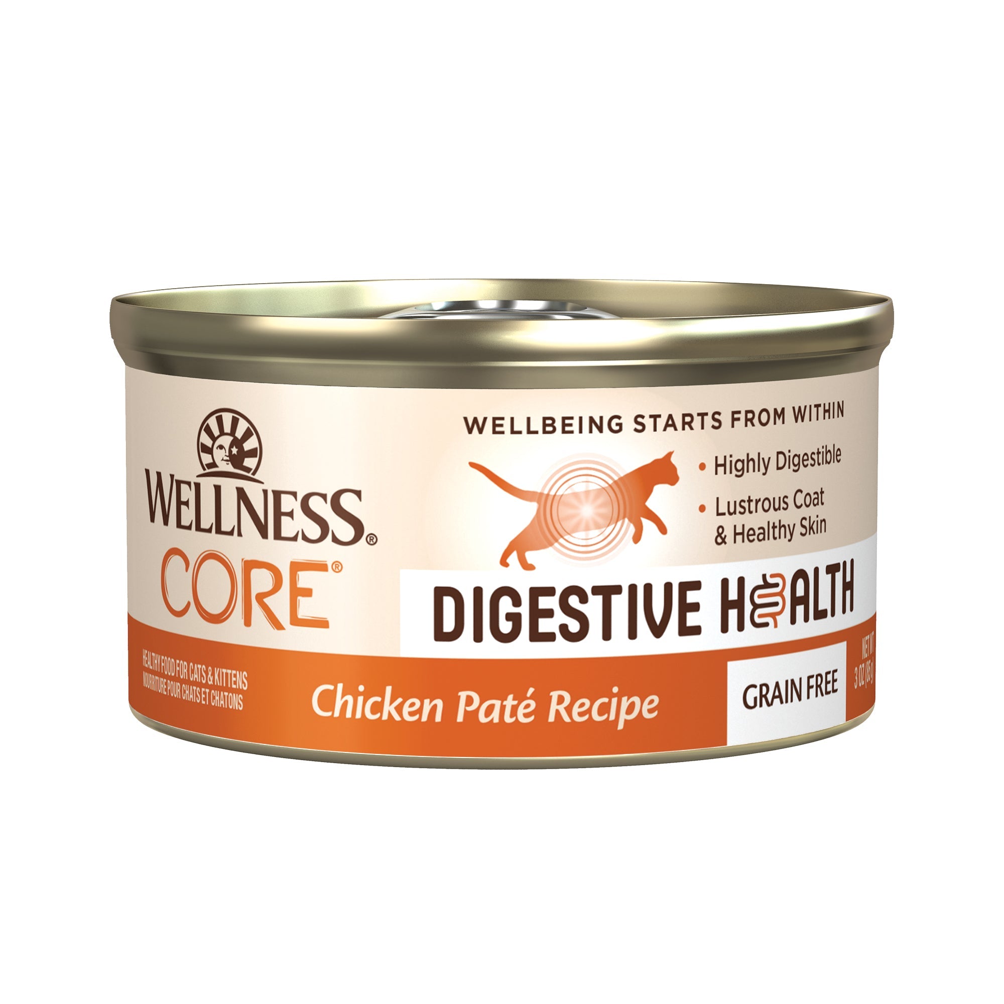 Wellness CORE® Digestive Health Paté Wet Cat Food | Chicken (3 oz) - CreatureLand