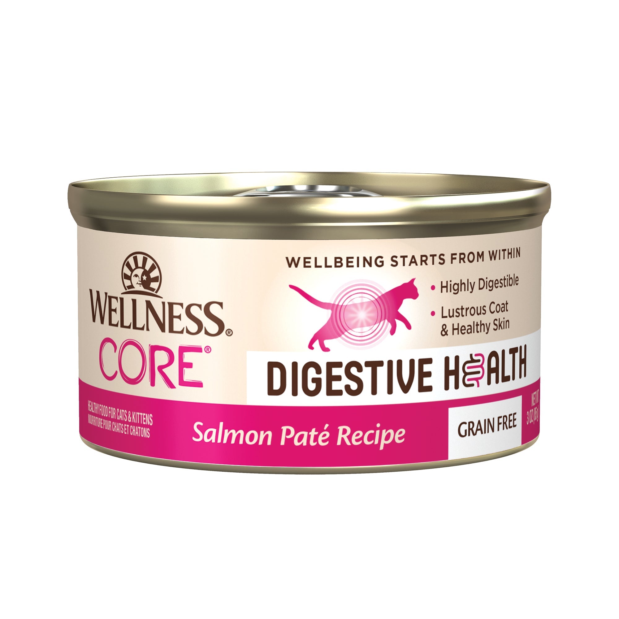 Wellness CORE® Digestive Health Paté Wet Cat Food | Salmon (3 oz) - CreatureLand
