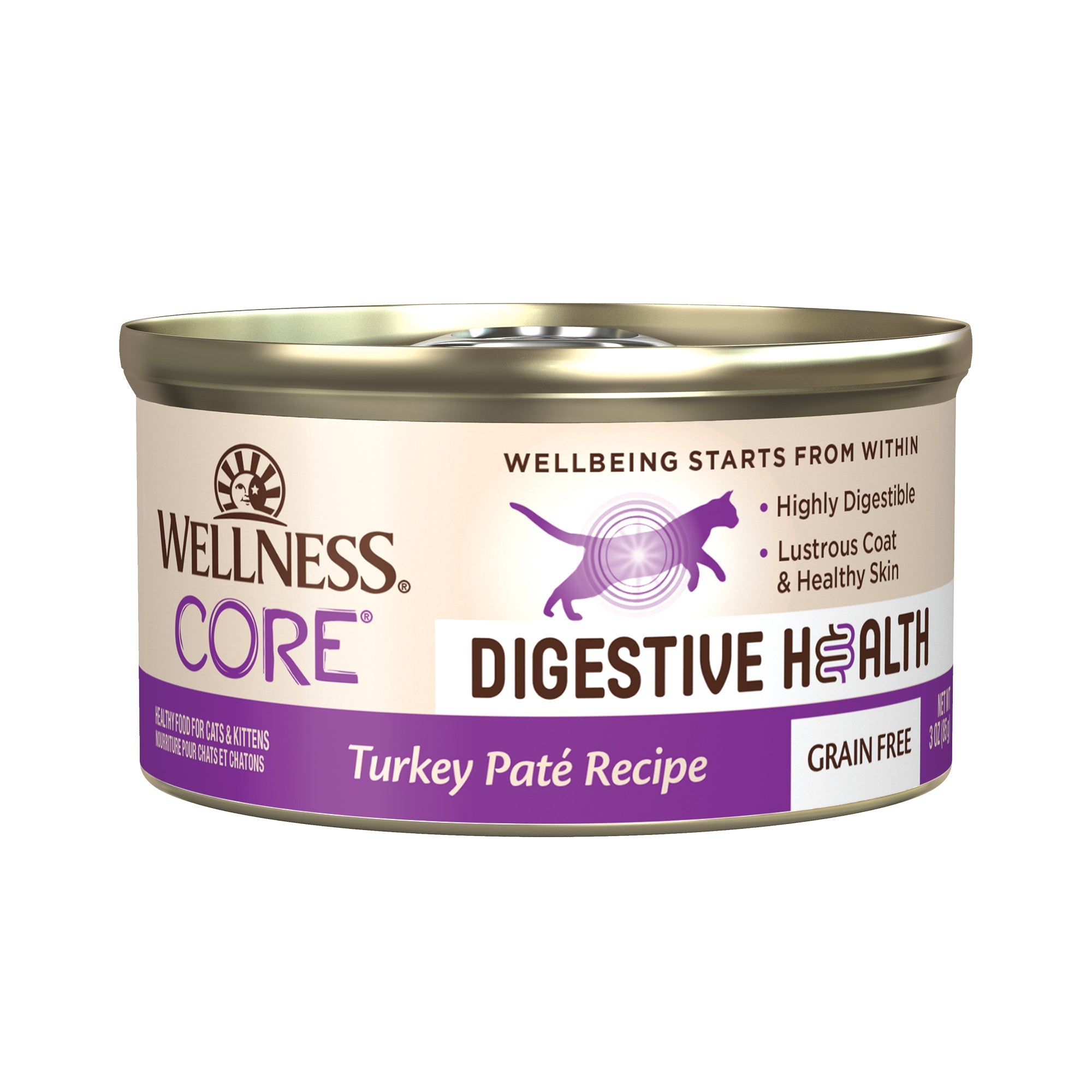 Wellness CORE® Digestive Health Paté Wet Cat Food | Turkey (3 oz) - CreatureLand