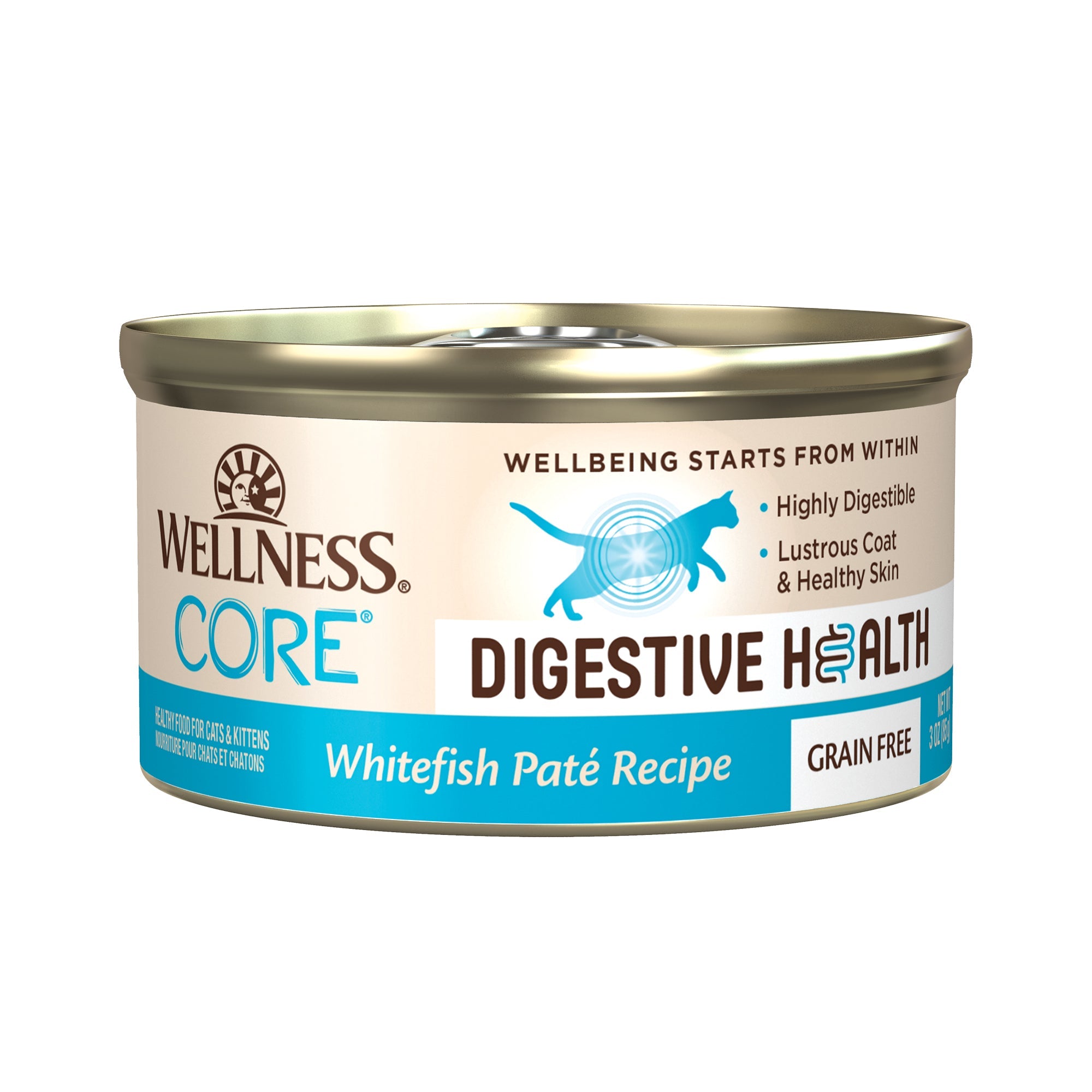 Wellness CORE® Digestive Health Paté Wet Cat Food | Whitefish (3 oz) - CreatureLand