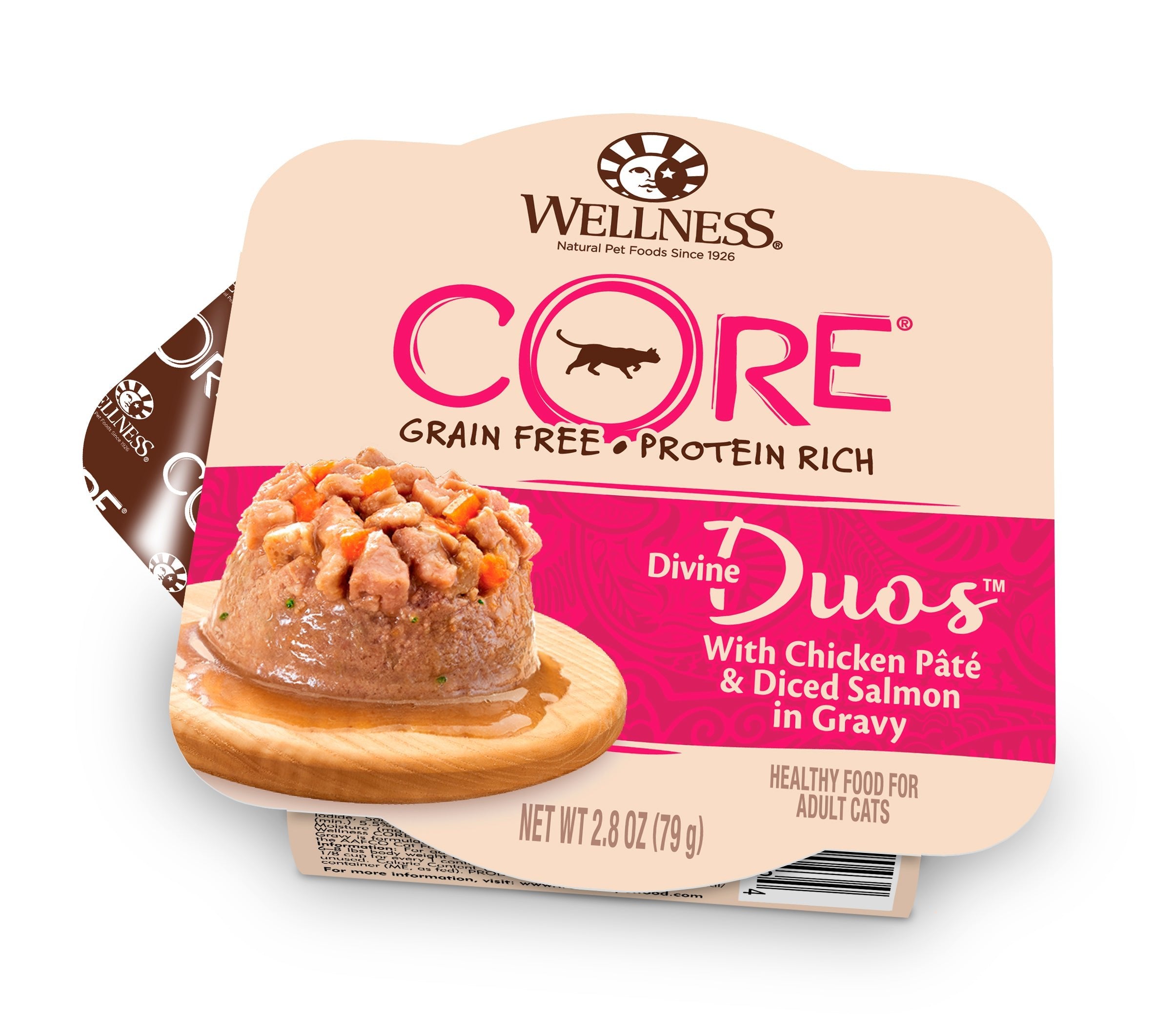 Wellness CORE® Divine Duos™ Wet Cat Food | Chicken Paté & Diced Salmon (2.8 oz) - CreatureLand