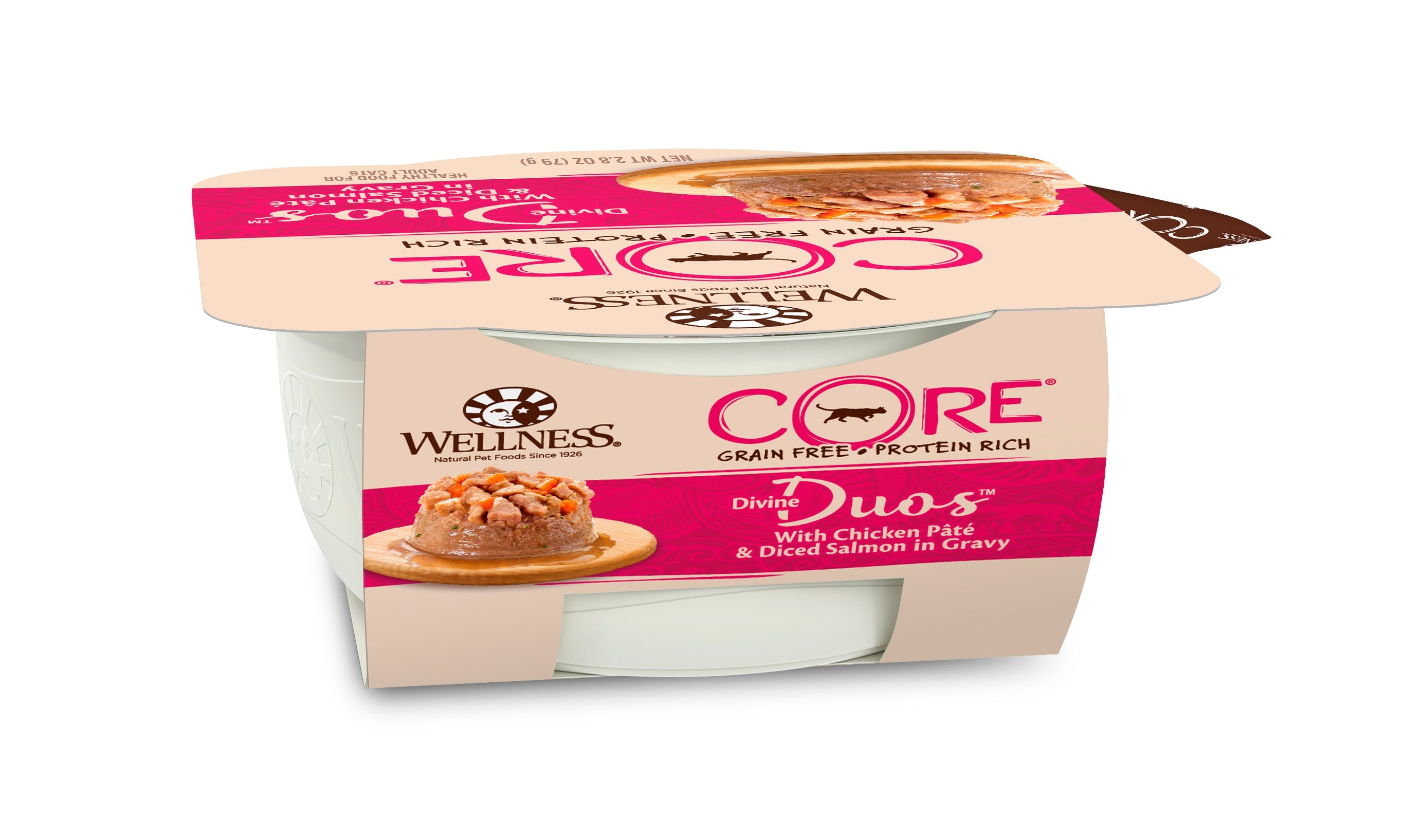 Wellness CORE® Divine Duos™ Wet Cat Food | Chicken Paté & Diced Salmon (2.8 oz) - CreatureLand
