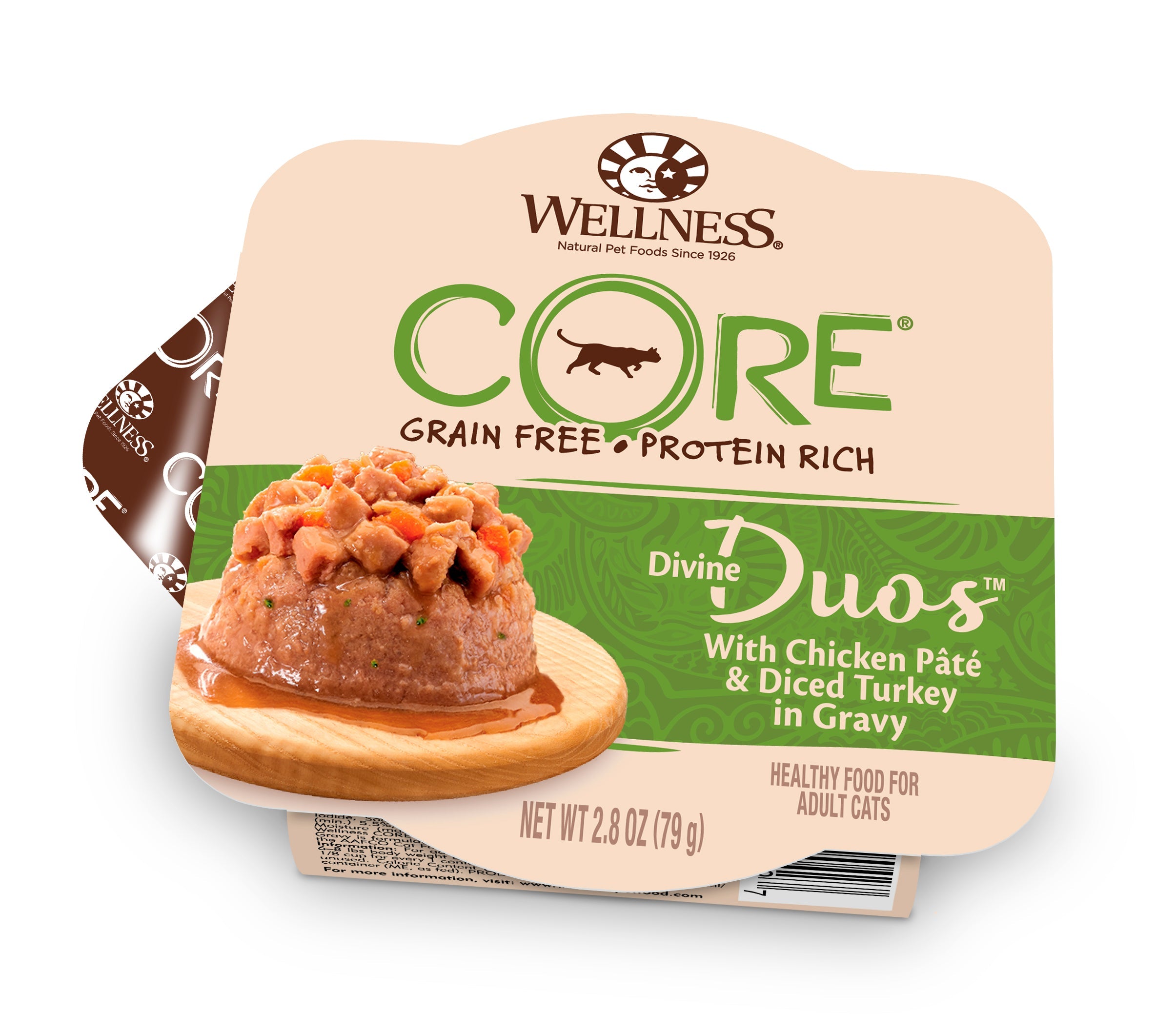 Wellness CORE® Divine Duos™ Wet Cat Food | Chicken Paté & Diced Turkey (2.8 oz) - CreatureLand