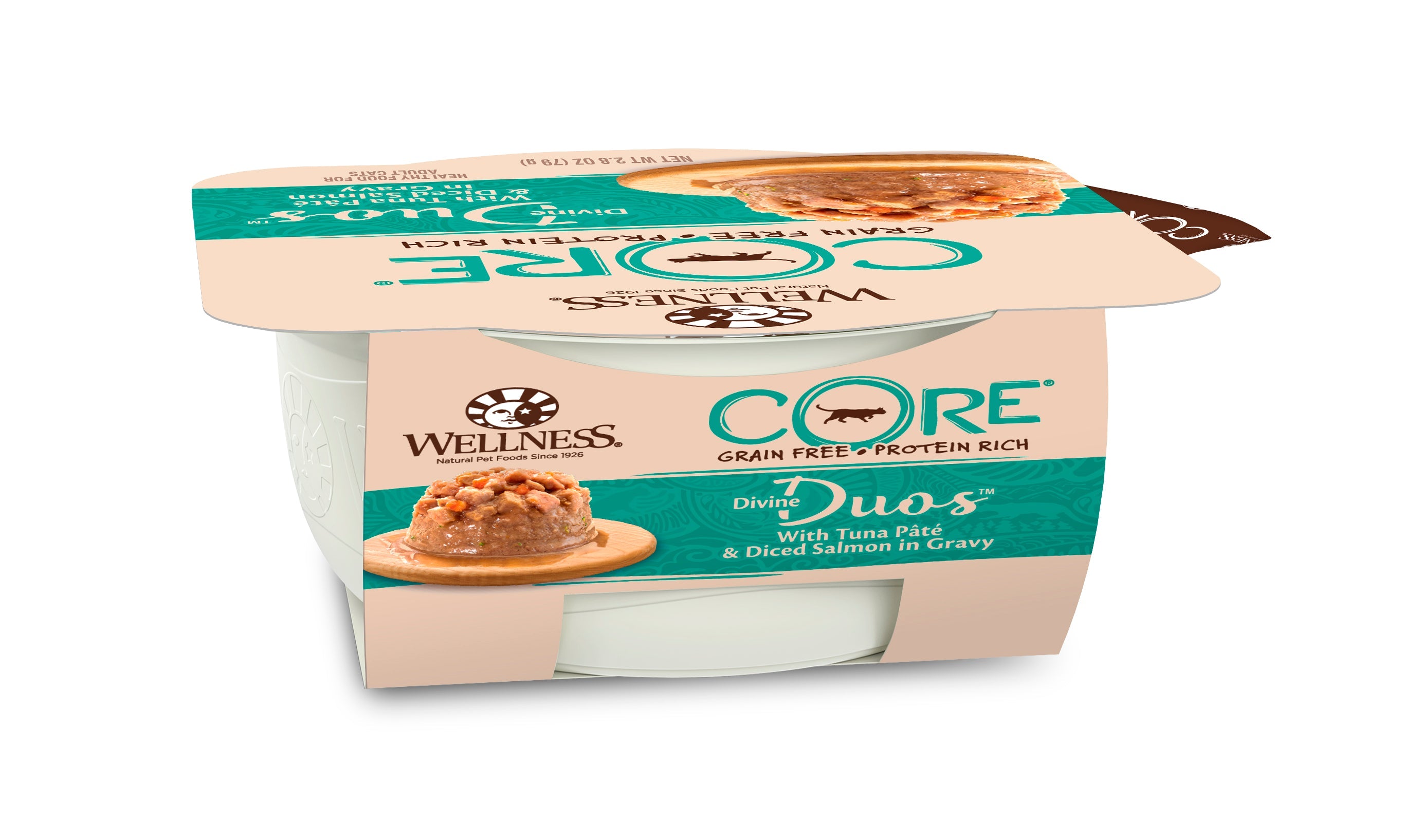 Wellness CORE® Divine Duos™ Wet Cat Food | Tuna Pâté & Diced Salmon (2.8 oz) - CreatureLand