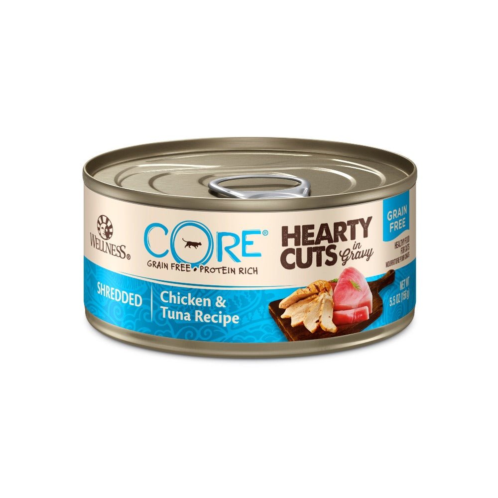 Wellness CORE® Hearty Cuts Wet Cat Food | Chicken & Tuna (5.5 oz) - CreatureLand