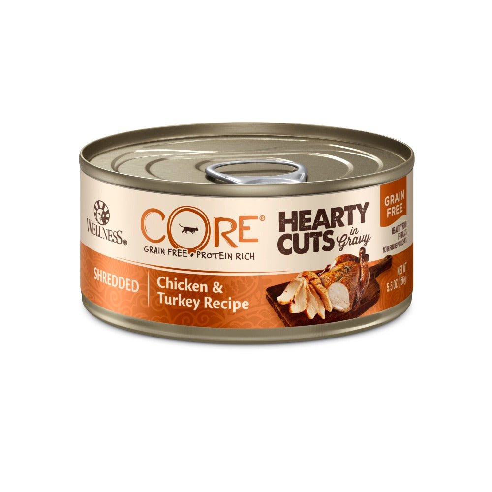 Wellness CORE® Hearty Cuts Wet Cat Food | Chicken & Turkey (5.5 oz) - CreatureLand