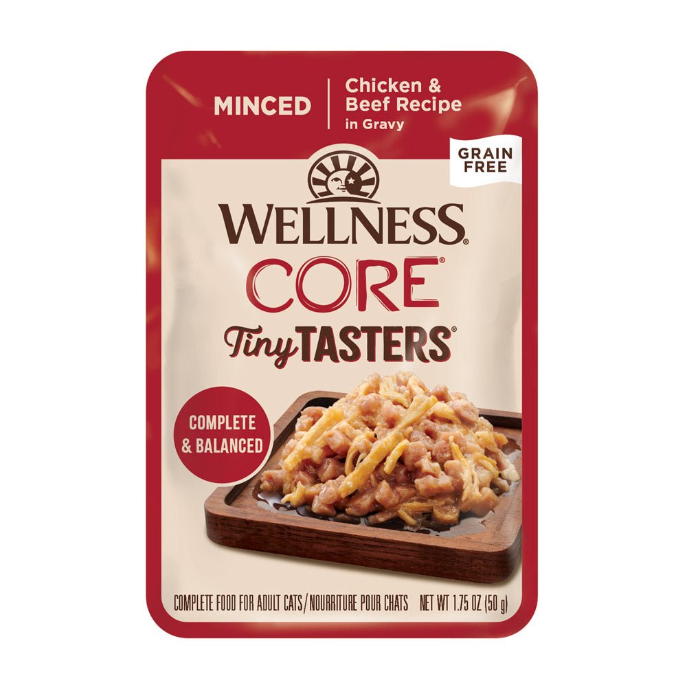 Wellness CORE® Tiny Tasters™ Minced Wet Cat Food | Chicken & Beef (1.75 oz) - CreatureLand