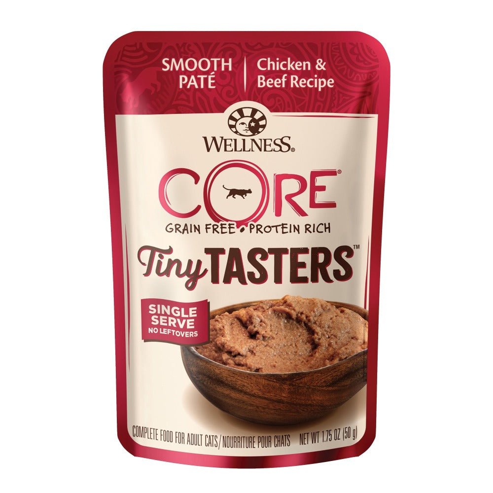 Wellness CORE® Tiny Tasters™ Pate Wet Cat Food | Chicken & Beef (1.75 oz) - CreatureLand