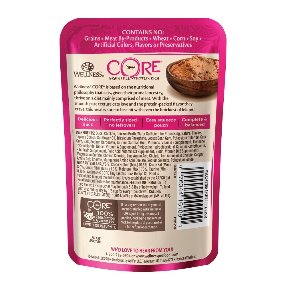 Wellness CORE® Tiny Tasters™ Pate Wet Cat Food | Duck (1.75 oz) - CreatureLand
