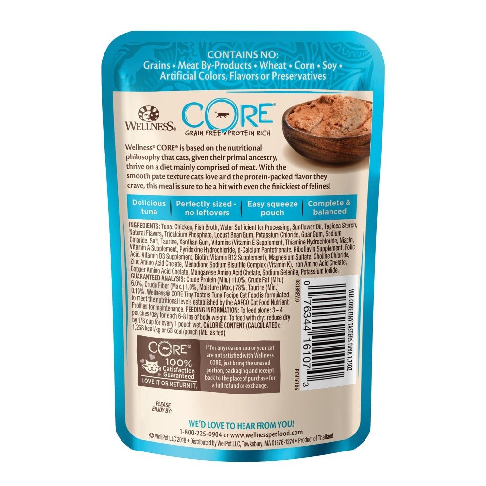 Wellness CORE® Tiny Tasters™ Pate Wet Cat Food | Tuna (1.75 oz) - CreatureLand