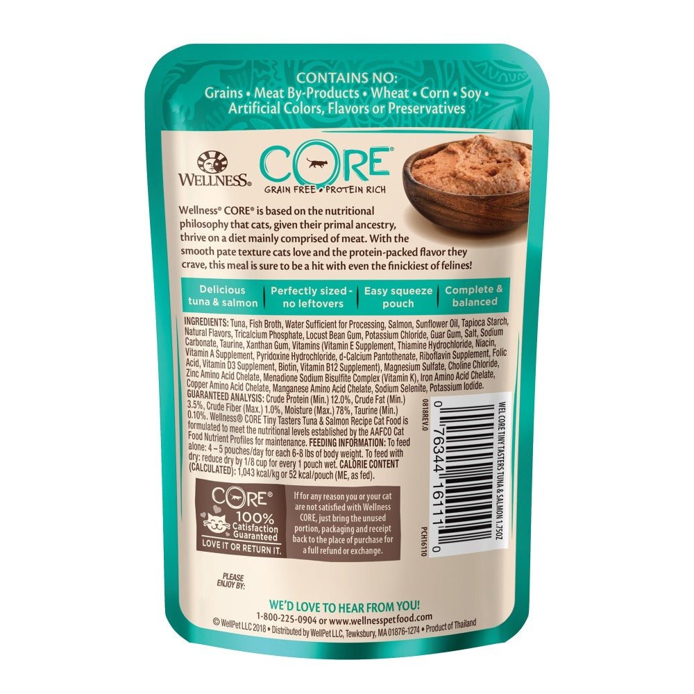 Wellness CORE® Tiny Tasters™ Pate Wet Cat Food | Tuna & Salmon (1.75 oz) - CreatureLand