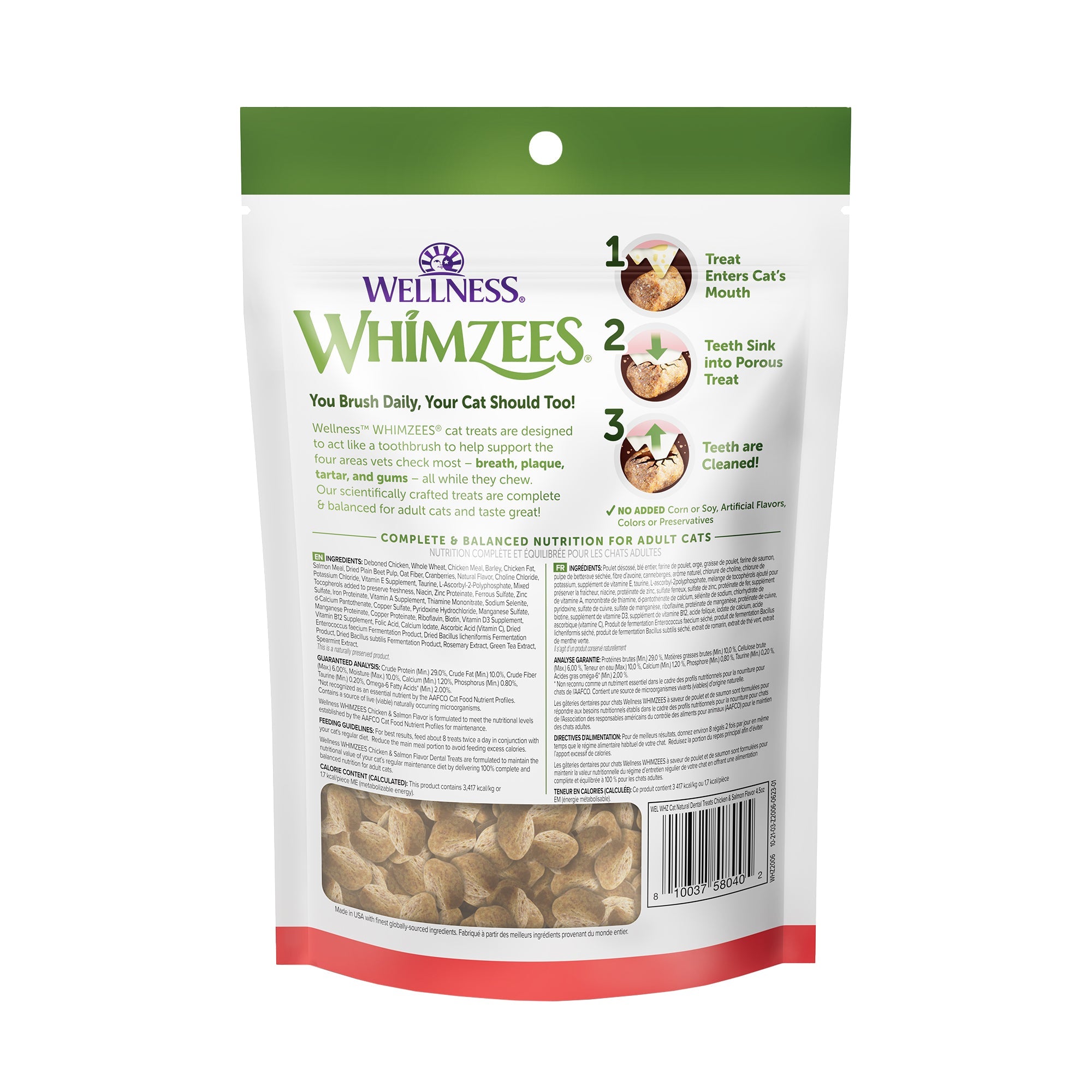Whimzees Cat Dental Treats | Chicken & Salmon Flavor (2 Sizes) - CreatureLand