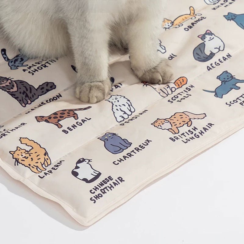 WOOWmoon Graphic Cat Breeds Cooling Mat - CreatureLand